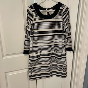flattering J.Crew dress with 3/4 length sleeves and zip-closure at top back
